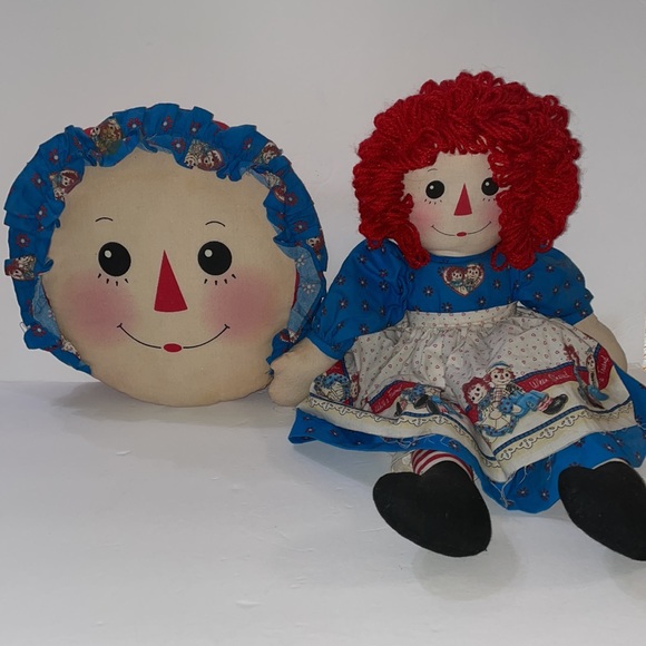 Vintage Raggedy Ann Pillow and Doll with Daisy Kingdom...